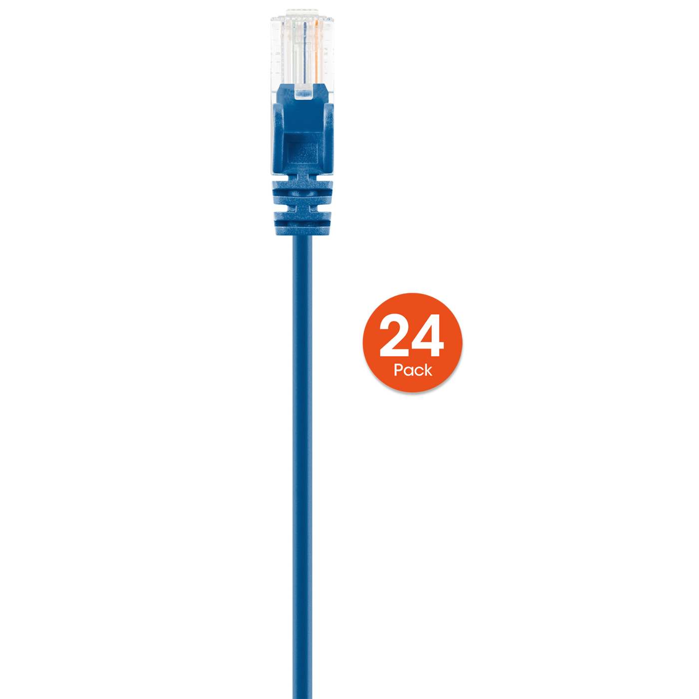Cat6 U/UTP Slim Network Patch Cable, 1.5 ft., Blue, 24-Pack Image 4