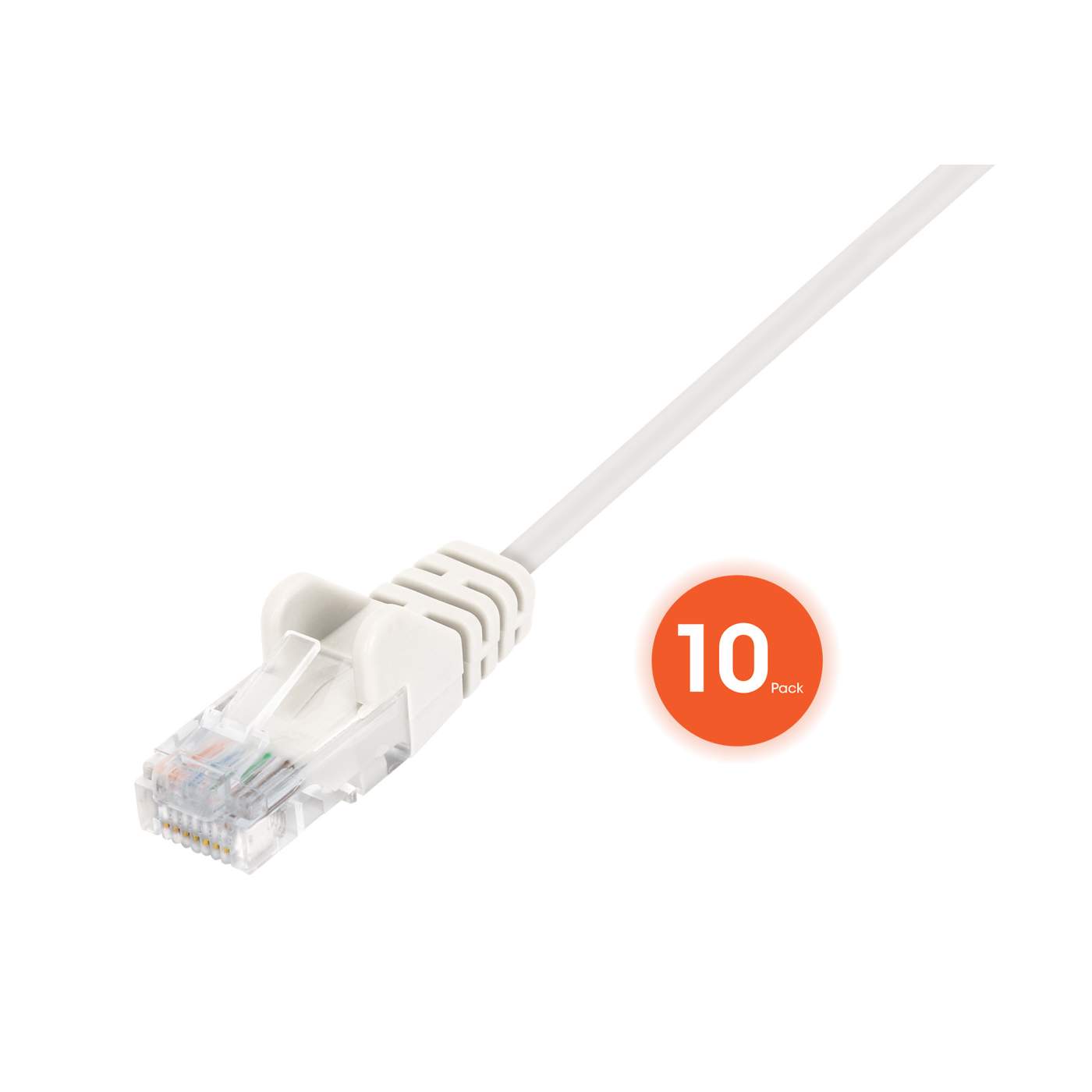 Cat6 U/UTP Slim Network Patch Cable, 1.5 ft., White, 10-Pack Image 3
