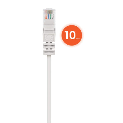 Cat6 U/UTP Slim Network Patch Cable, 1.5 ft., White, 10-Pack Image 4