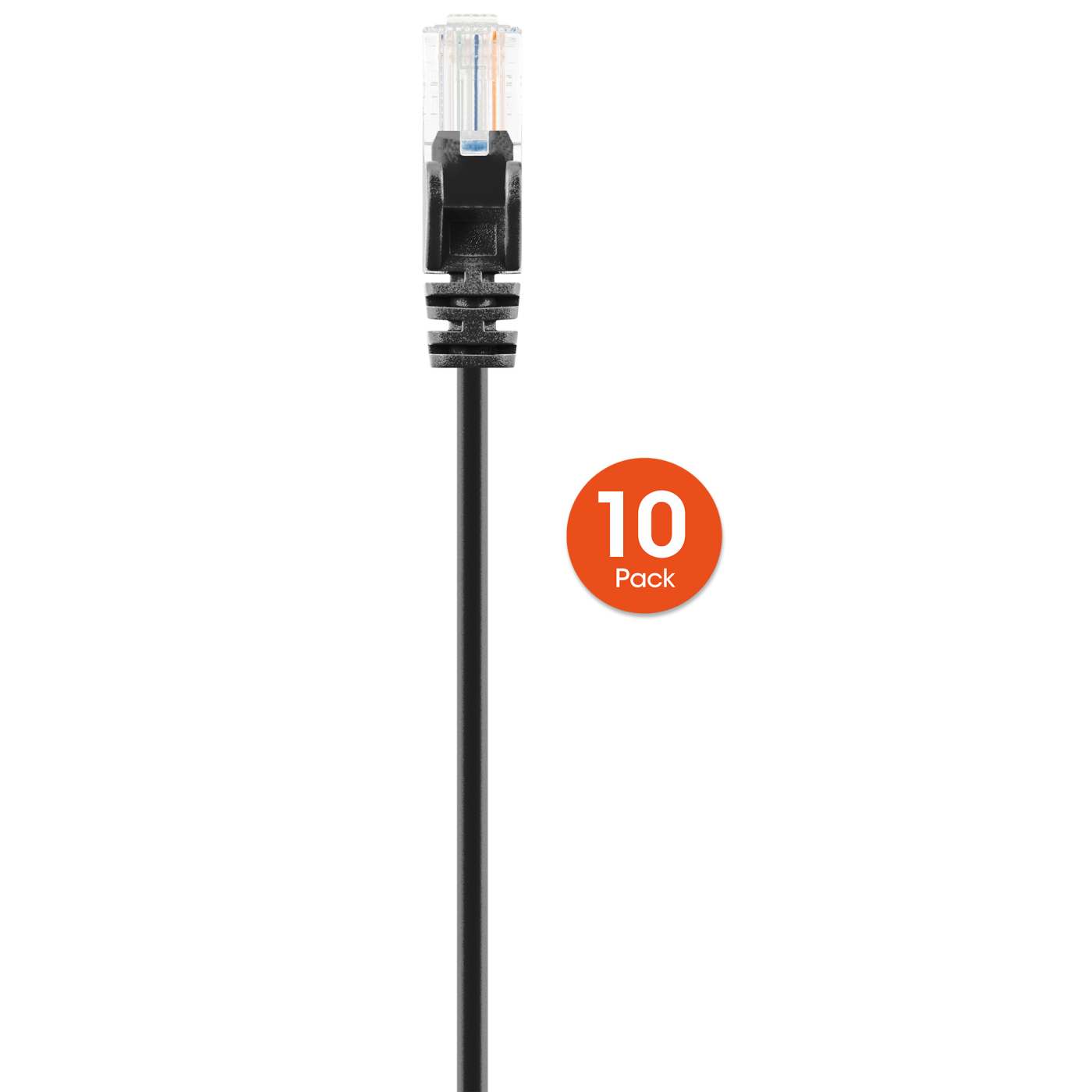 Cat6 U/UTP Slim Network Patch Cable, 20 ft., Black, 10-Pack Image 5