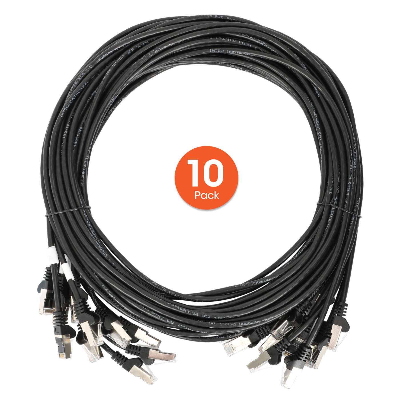 Cat6 U/UTP Slim Network Patch Cable, 20 ft., Black, 10-Pack Image 8