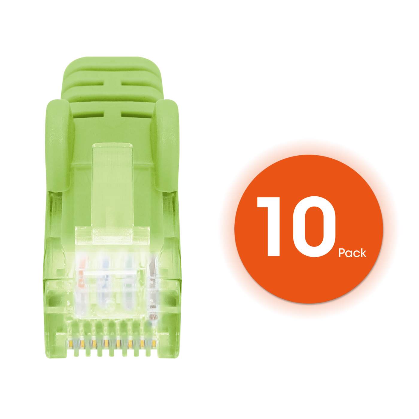 Cat6 U/UTP Slim Network Patch Cable, 7 ft., Bright Green, 10-Pack Image 5