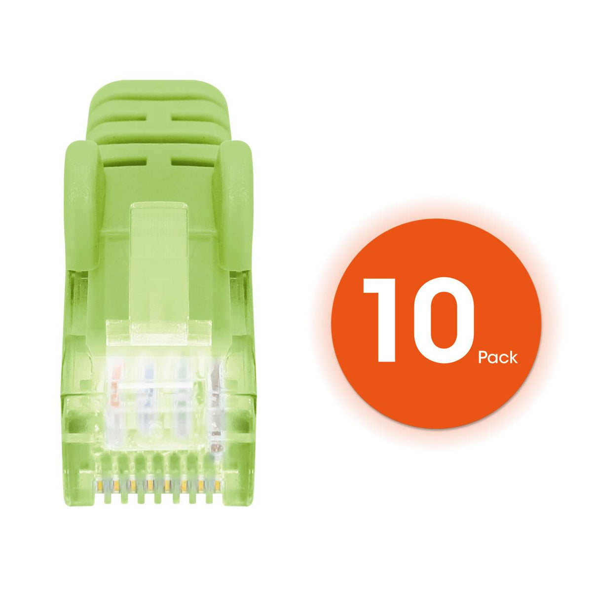 Cat6 U/UTP Slim Network Patch Cable, 7 ft., Bright Green, 10-Pack Image 5
