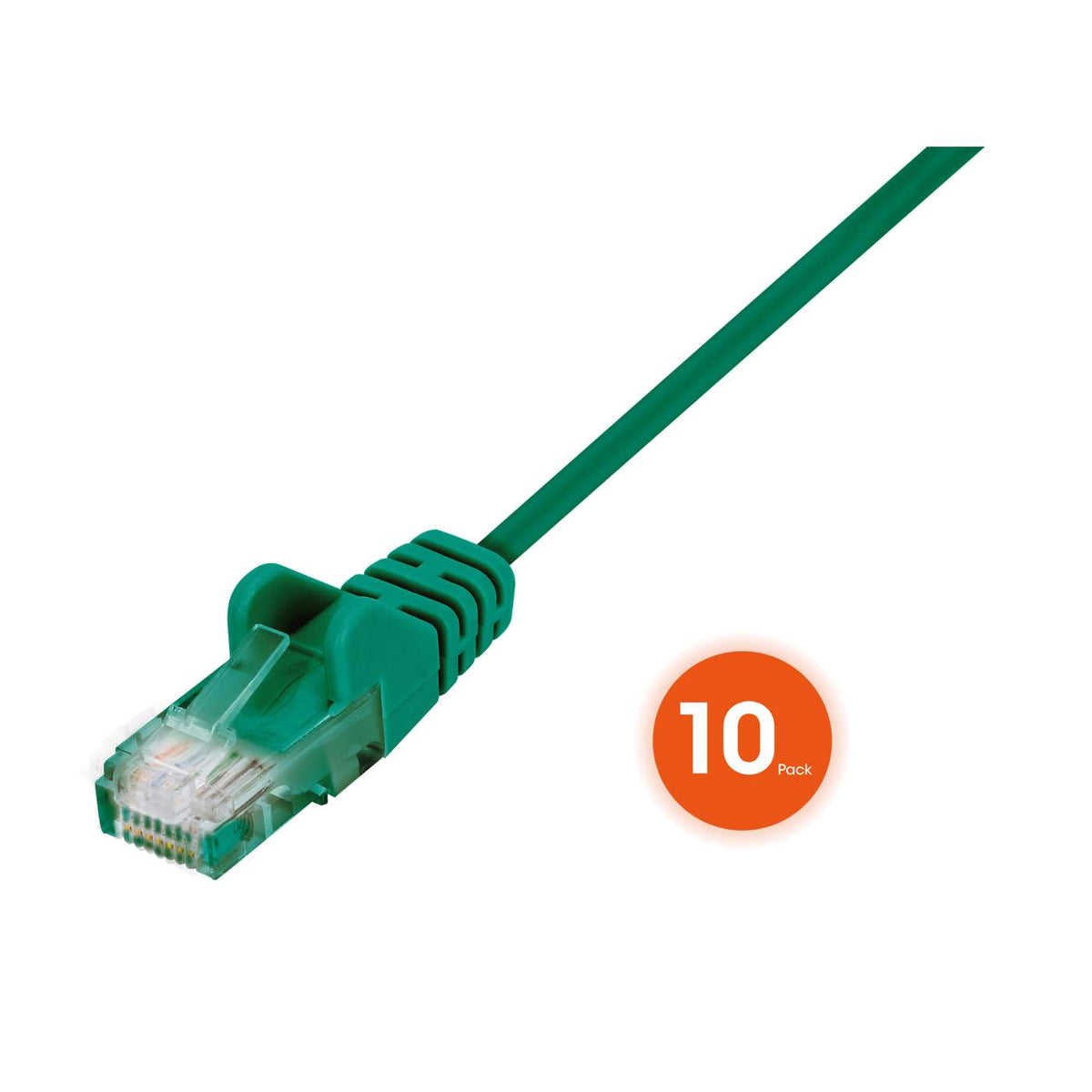 Cat6 U/UTP Slim Network Patch Cable, 7 ft., Green, 10-Pack Image 3