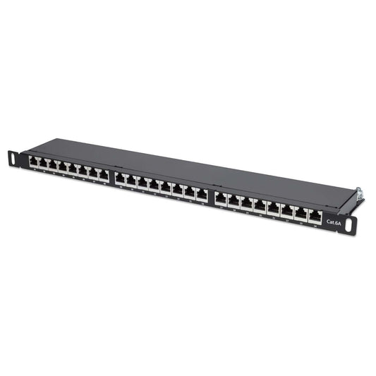 Cat6a 10G Shielded 24-Port Patch Panel, 0.5U Image 1