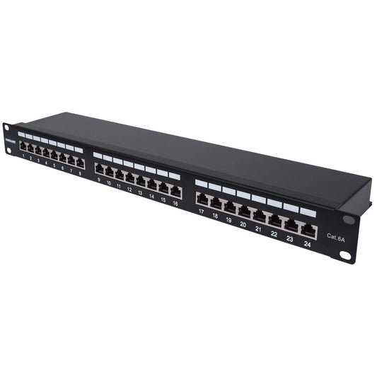 Cat6a 10G Shielded 24-Port Patch Panel, 1U Image 1