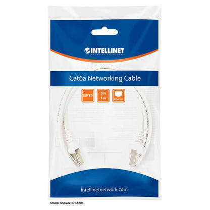 Cat6a S/FTP Network Patch Cable, 1 ft., White Packaging Image 2