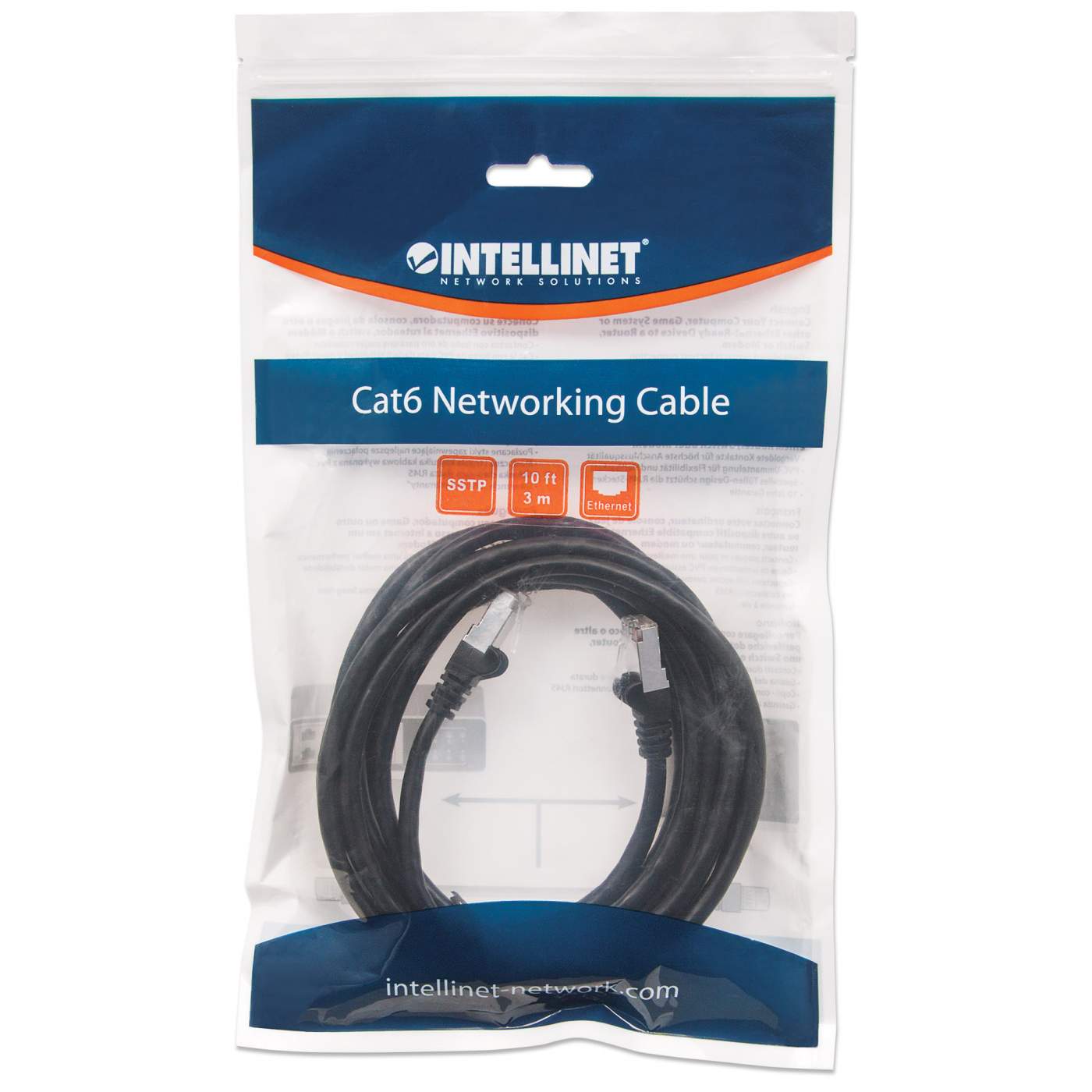 Cat6a S/FTP Patch Cable, 10 ft., Black Packaging Image 2