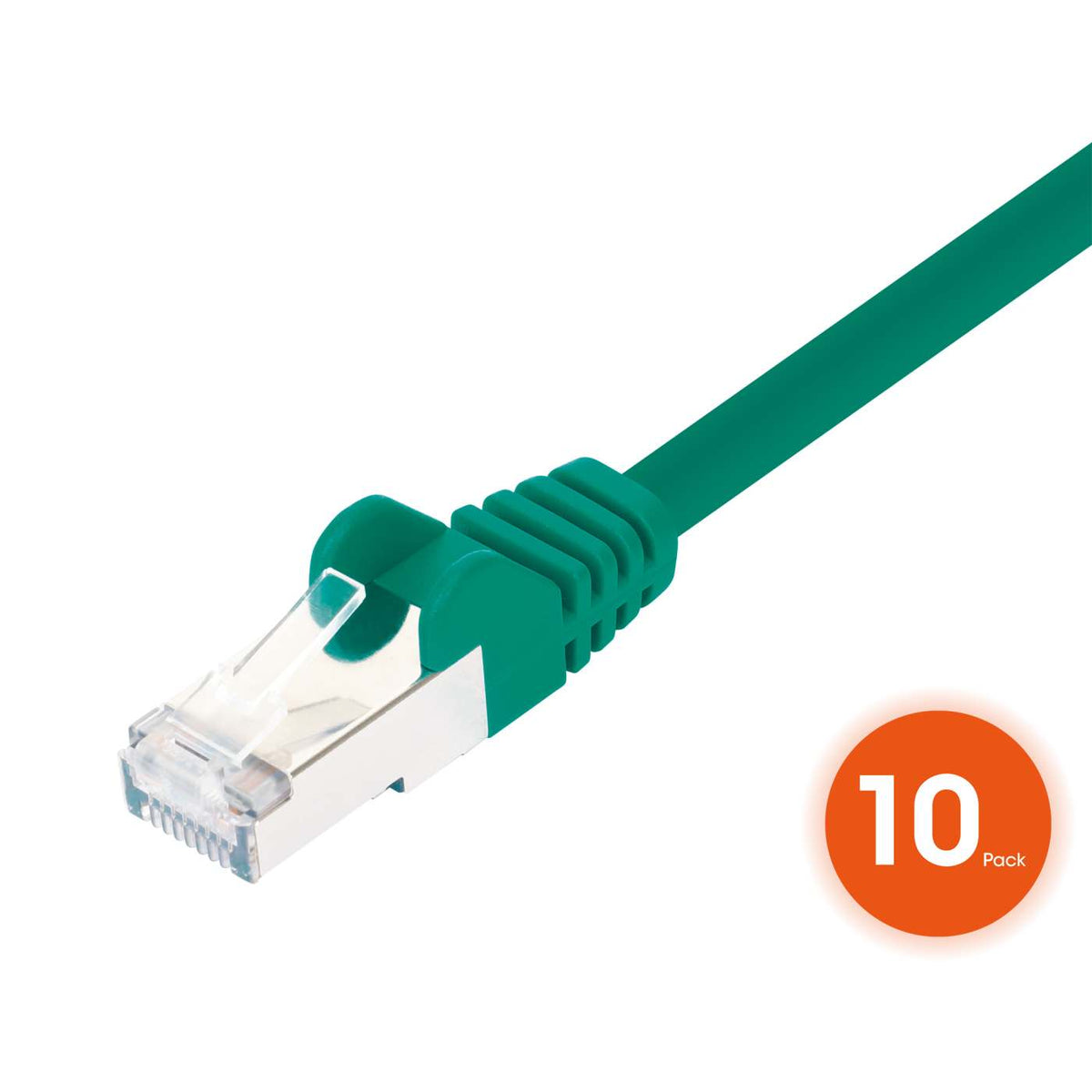 Cat8.1 U/FTP Slim Network Patch Cable, 14 ft., Green, 10-Pack Image 3
