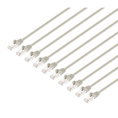 Cat8.1 U/FTP Slim Network Patch Cable, 1.5 ft., Gray, 10-Pack Image 1