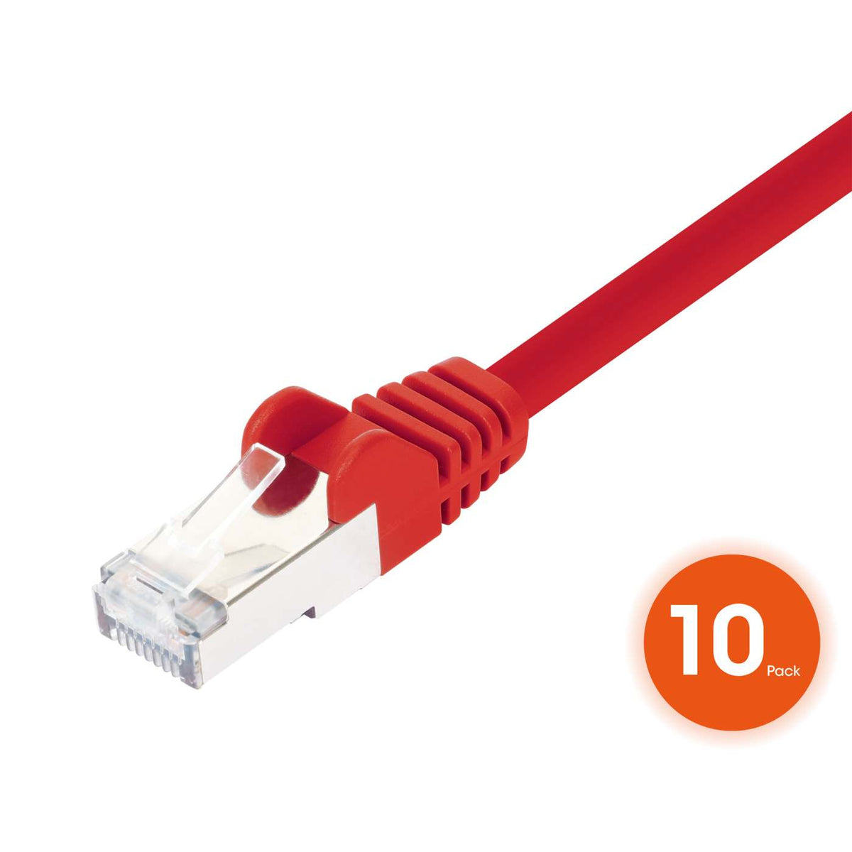 Cat8.1 U/FTP Slim Network Patch Cable, 1.5 ft., Red, 10-Pack Image 3