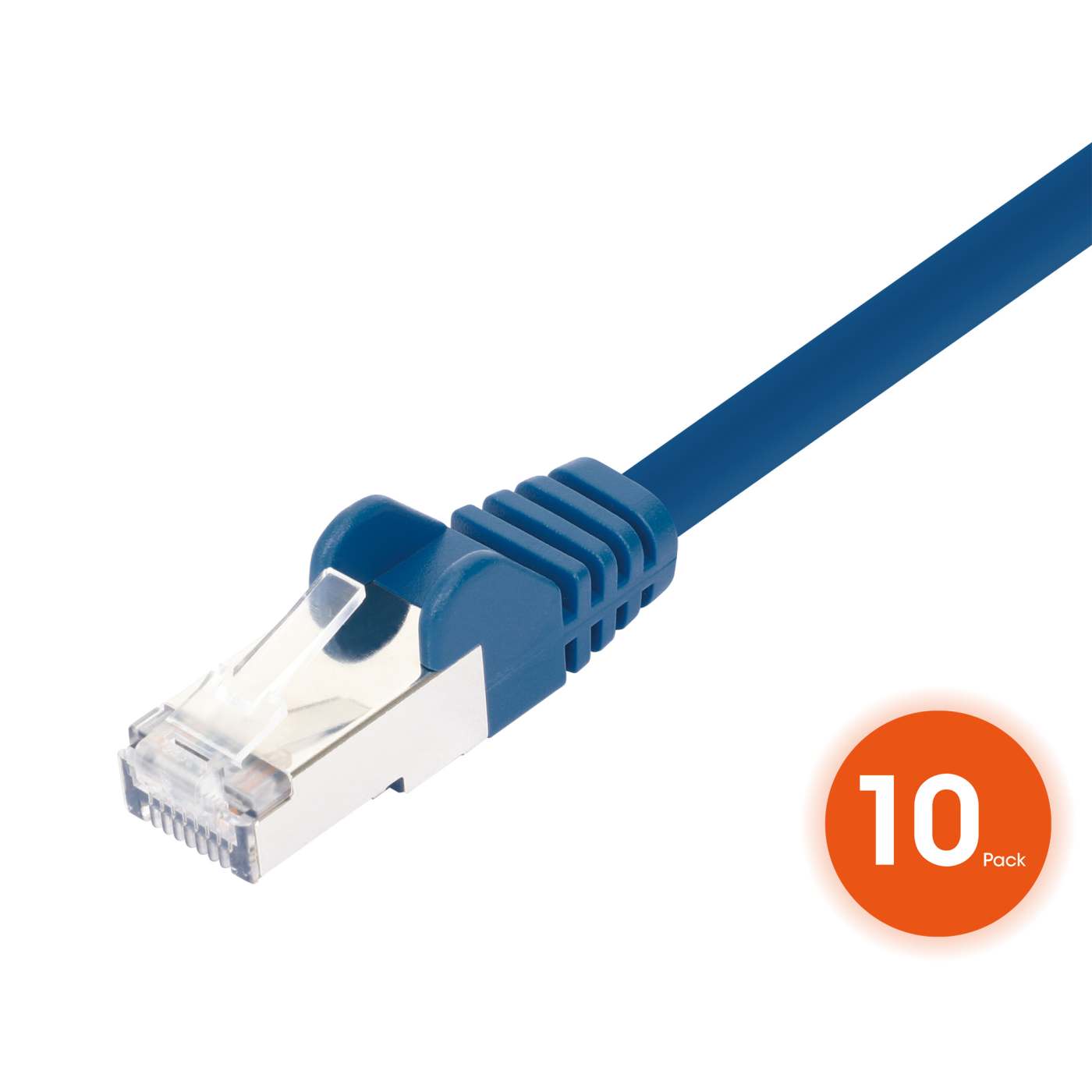 Cat8.1 U/FTP Slim Network Patch Cable, 3 ft., Blue, 10-Pack Image 3