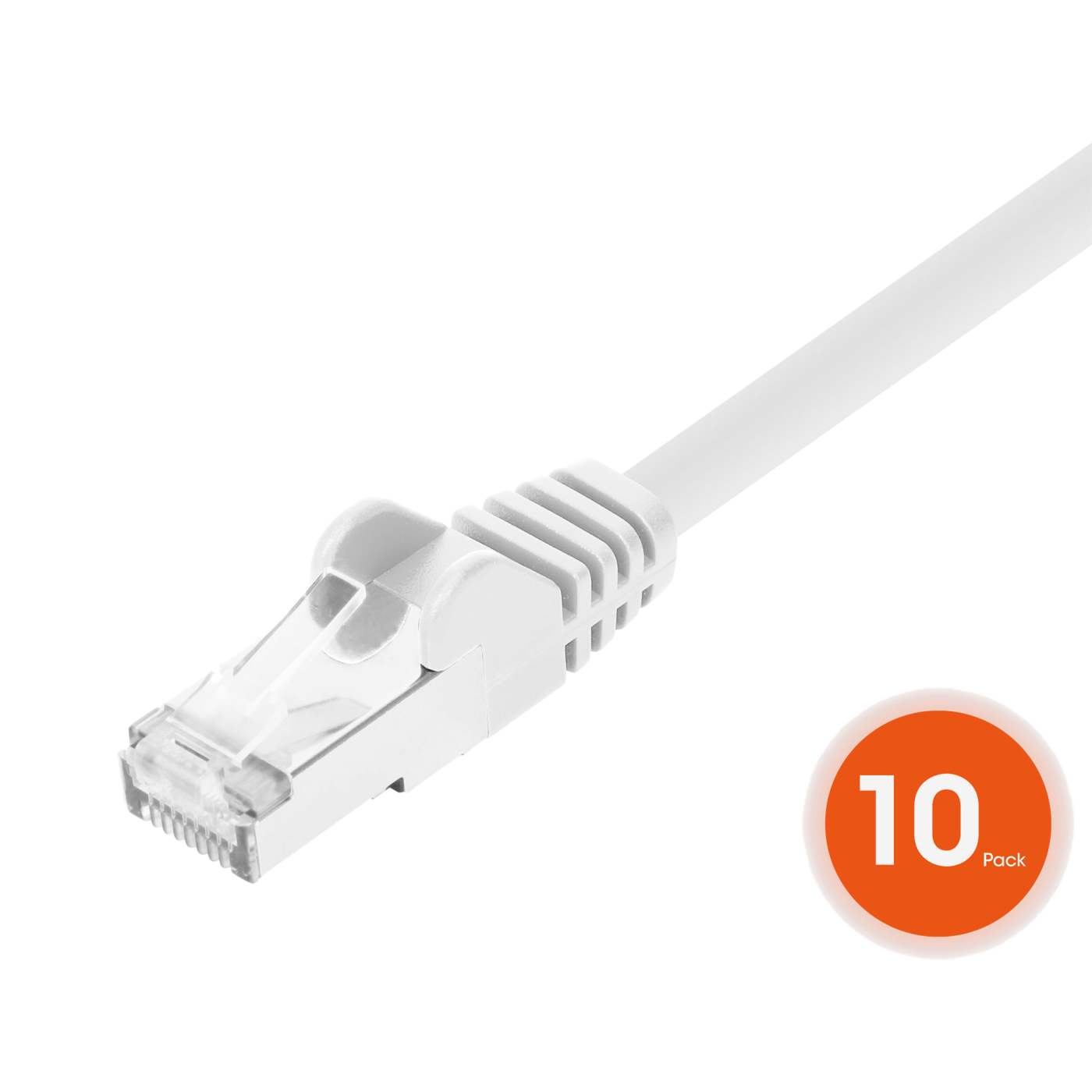 Cat8.1 U/FTP Slim Network Patch Cable, 3 ft., White, 10-Pack Image 4