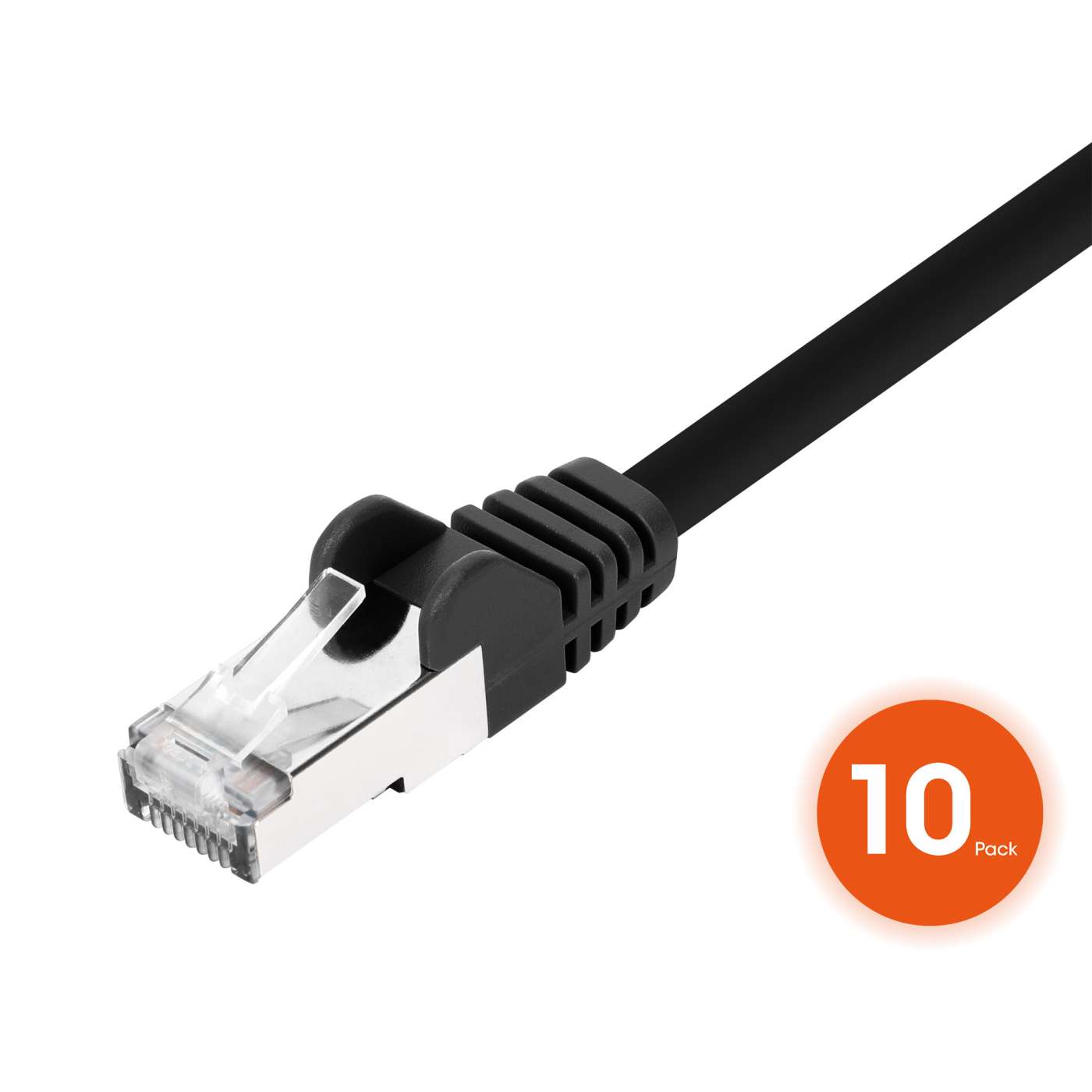 Cat8.1 U/FTP Slim Network Patch Cable, 5 ft., Black, 10-Pack Image 3