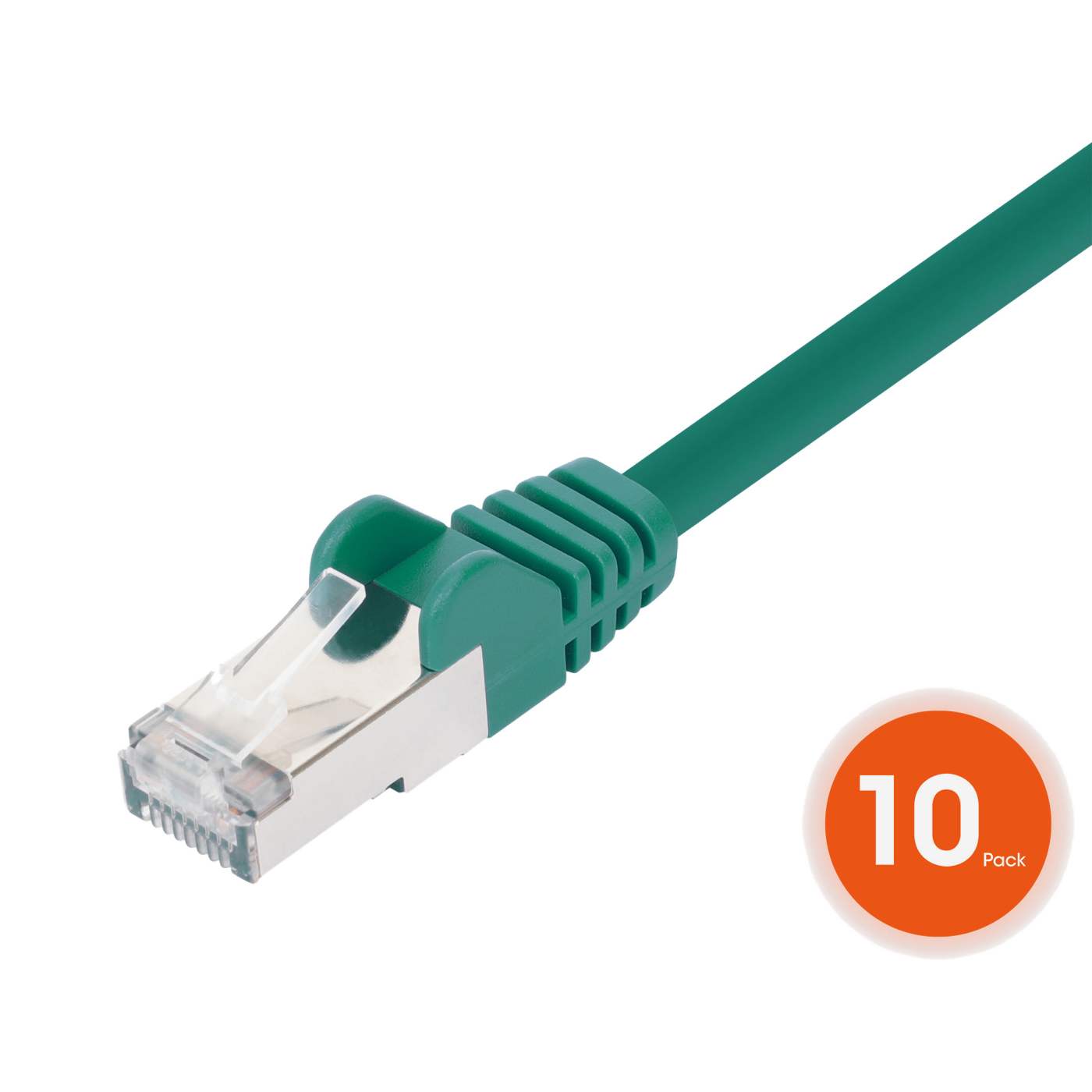 Cat8.1 U/FTP Slim Network Patch Cable, 5 ft., Green, 10-Pack Image 3