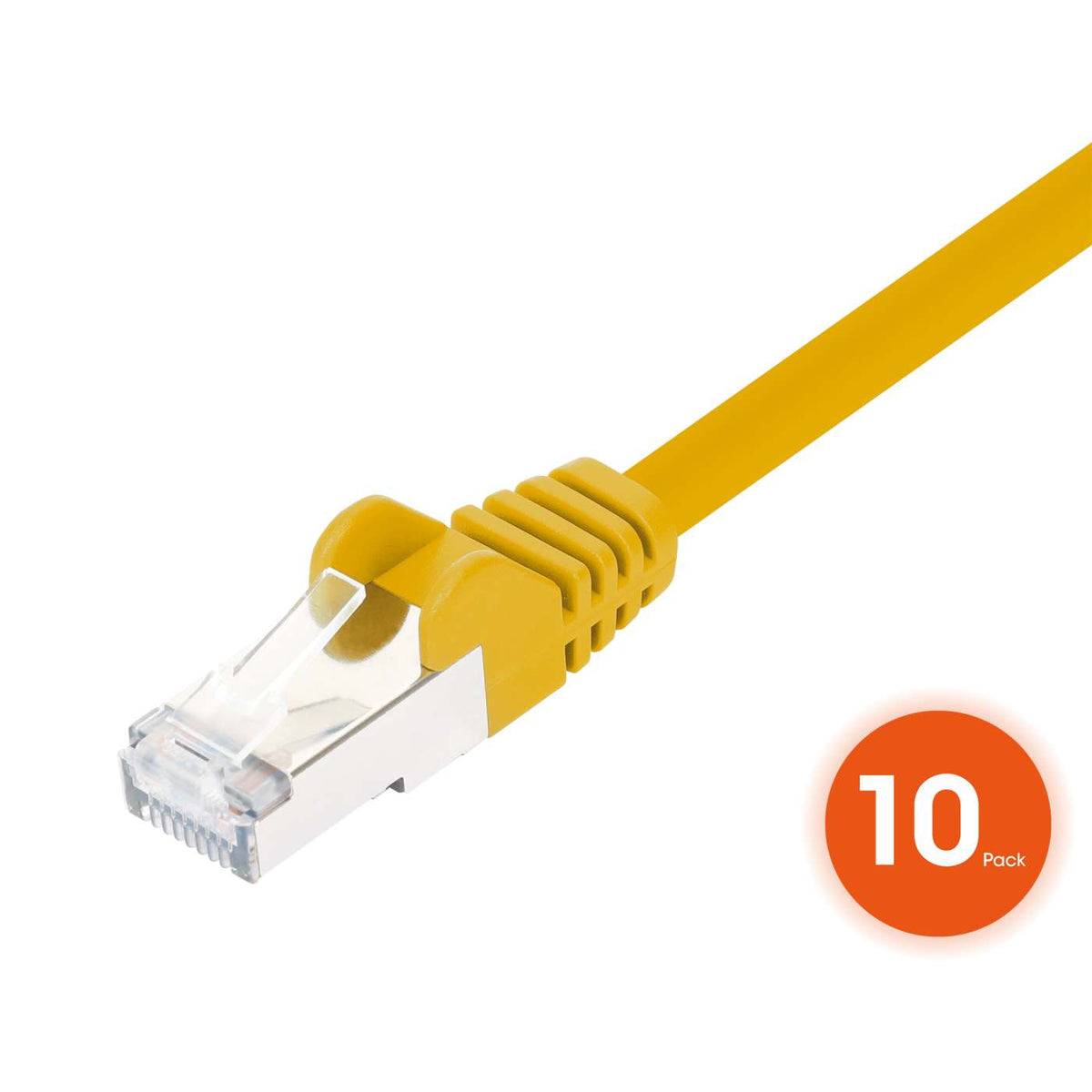 Cat8.1 U/FTP Slim Network Patch Cable, 5 ft., Yellow, 10-Pack Image 3