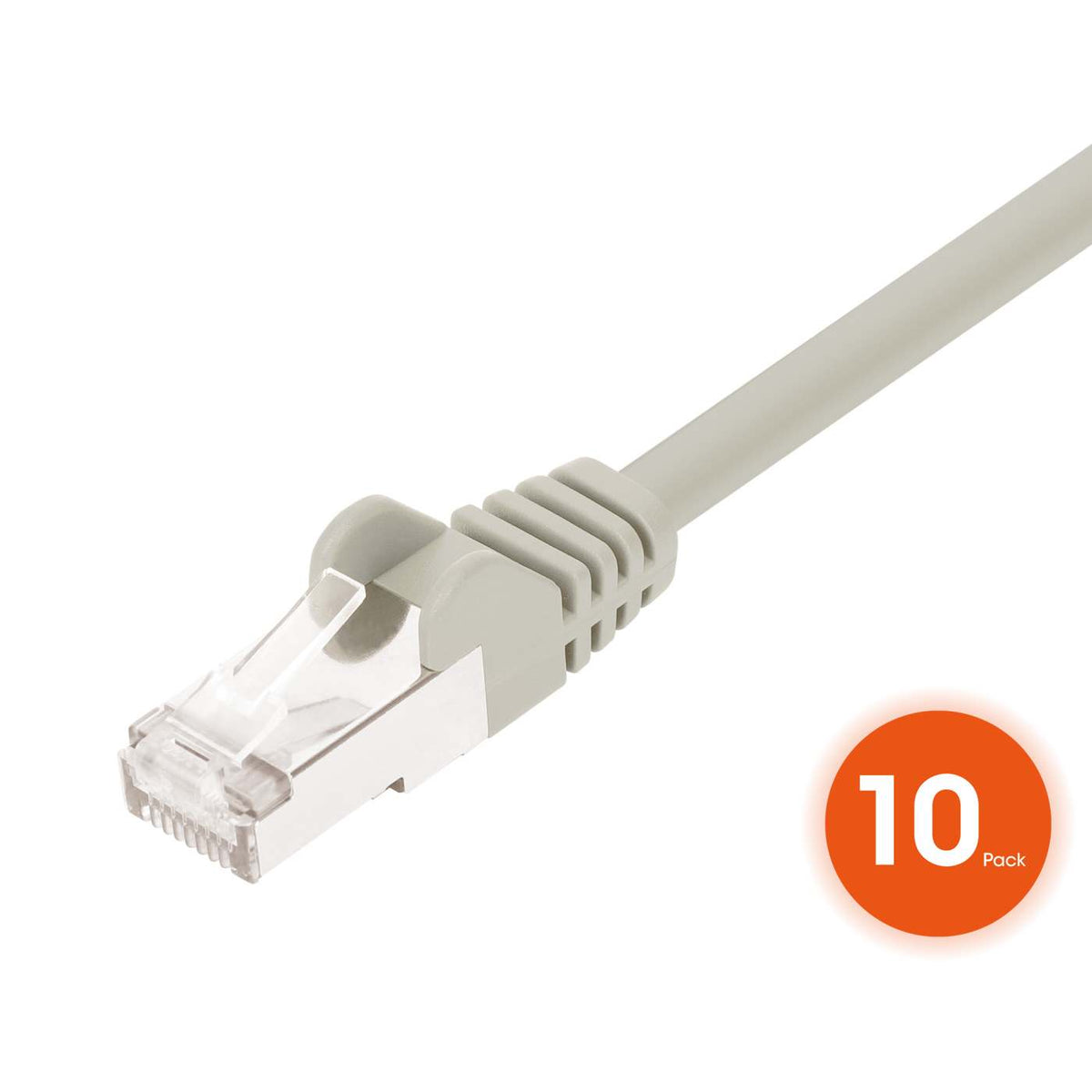 Cat8.1 U/FTP Slim Network Patch Cable, 7 ft., Gray, 10-Pack Image 3