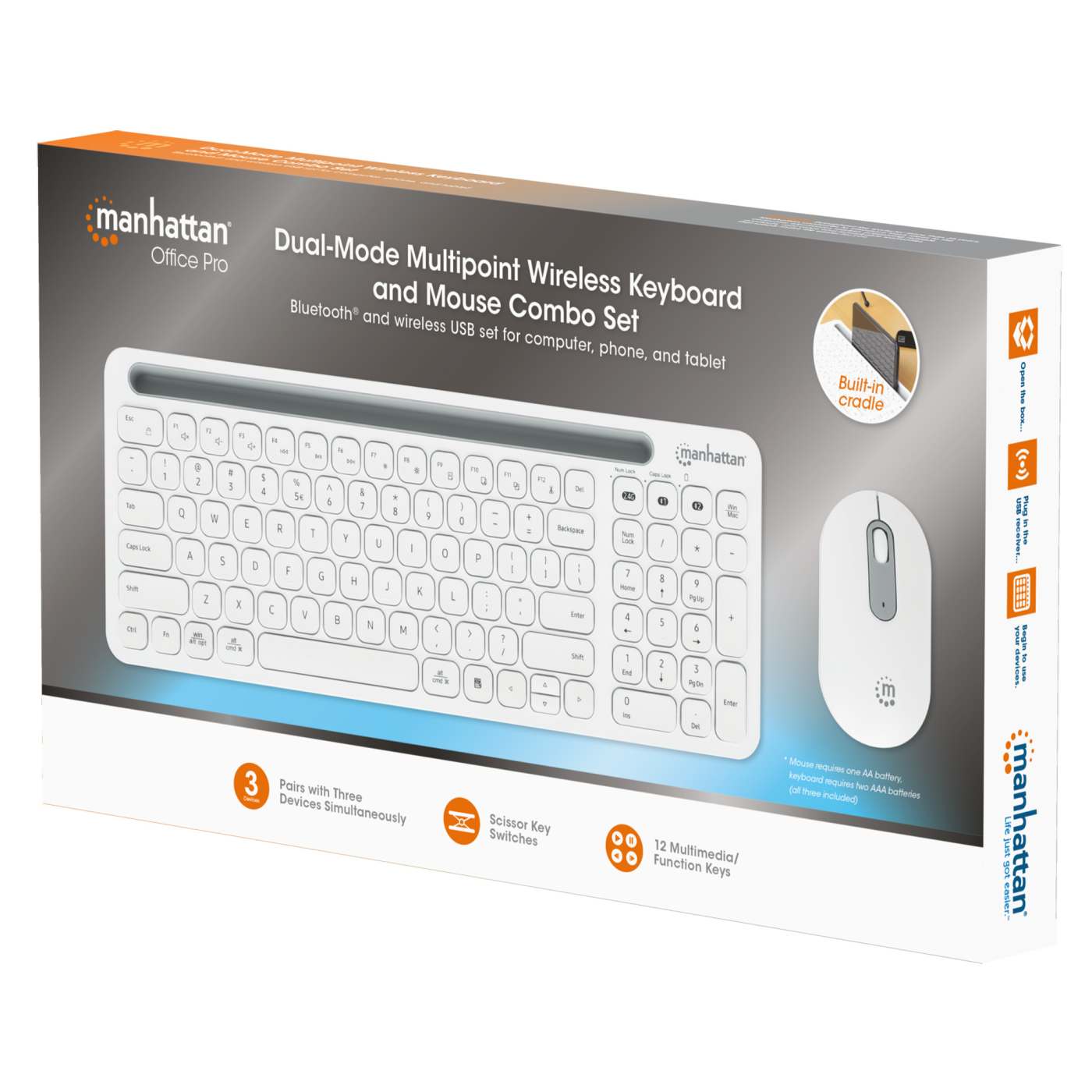 Dual-Mode Multipoint Wireless Keyboard and Mouse Combo Set Packaging Image 2