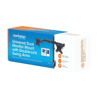 Dual Monitor Mount with Double-Link Swing Arms, for 13" to 32" Displays Packaging Image 2