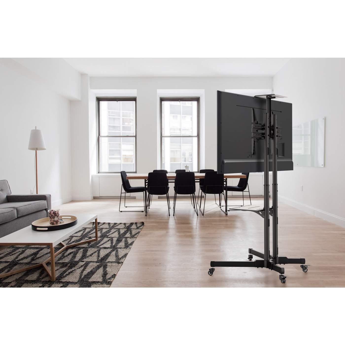 Economy Height-Adjustable Multimedia TV Cart Image 9