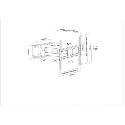 Full-Motion TV Wall Mount, for 37" to 70" Displays Image 7