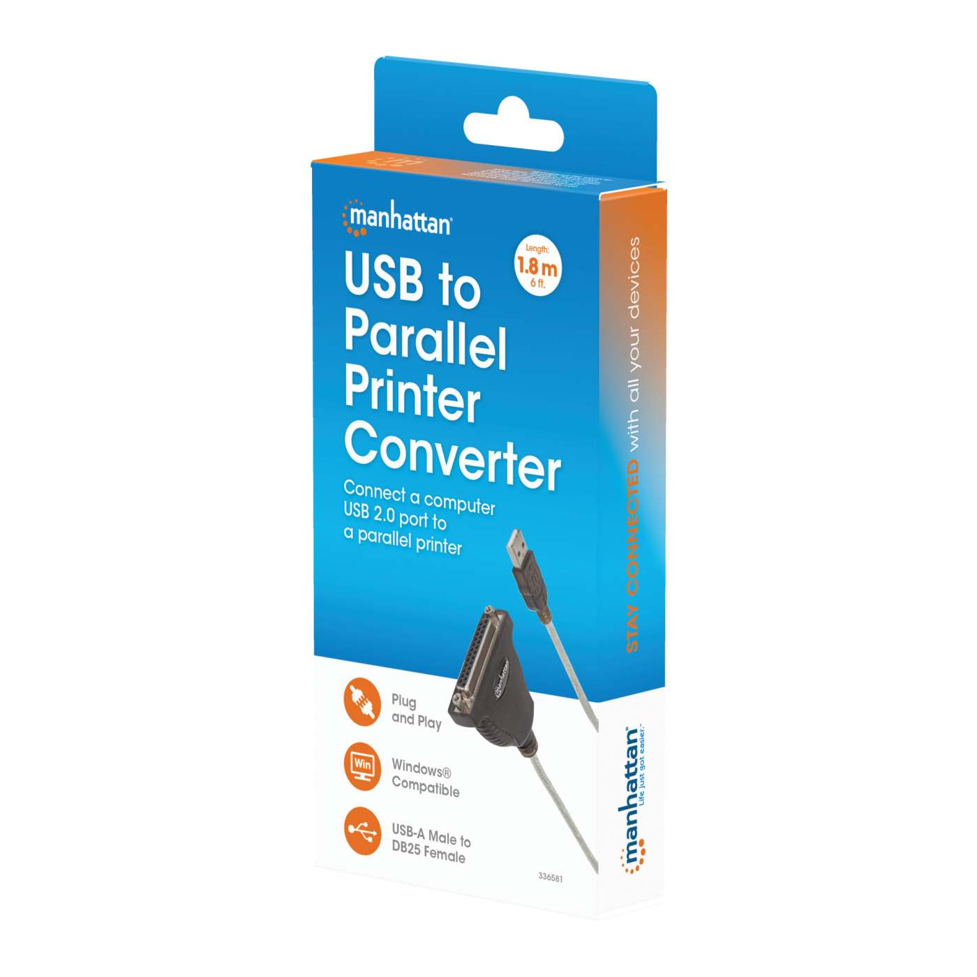 Full-Speed USB to DB25 Parallel Printer Converter Packaging Image 2