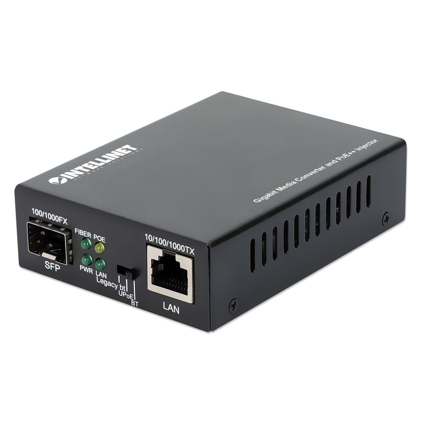 Gigabit Media Converter and PoE++ Injector 90W Image 1