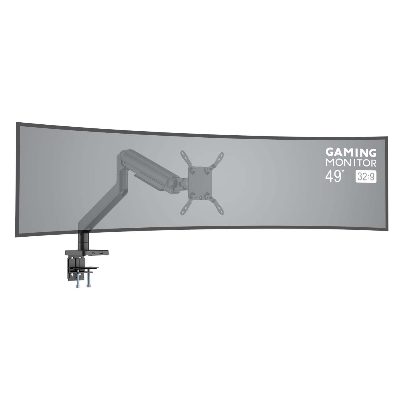 Heavy-Duty Aluminum Mechanical Spring Single Monitor Desk Mount,  for 17" to 49" Displays Image 15