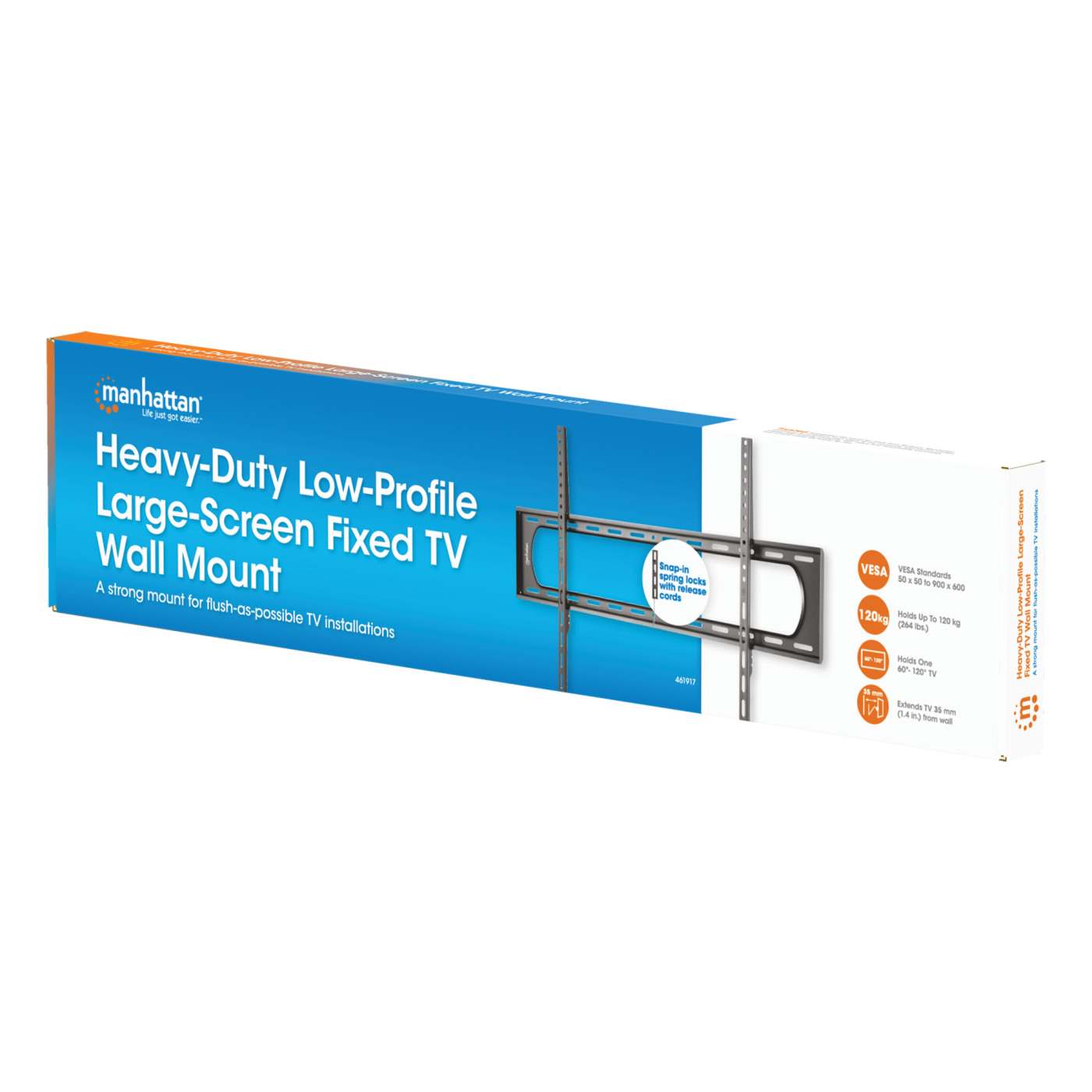Heavy-Duty Low-Profile Large-Screen Fixed TV Wall Mount, for 60" to 120" Displays Packaging Image 2