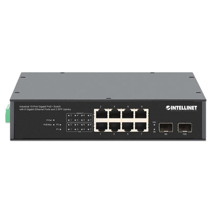 Industrial 10-Port Gigabit PoE+ Switch with 8 Gigabit Ethernet Ports and 2 SFP Uplinks Image 3