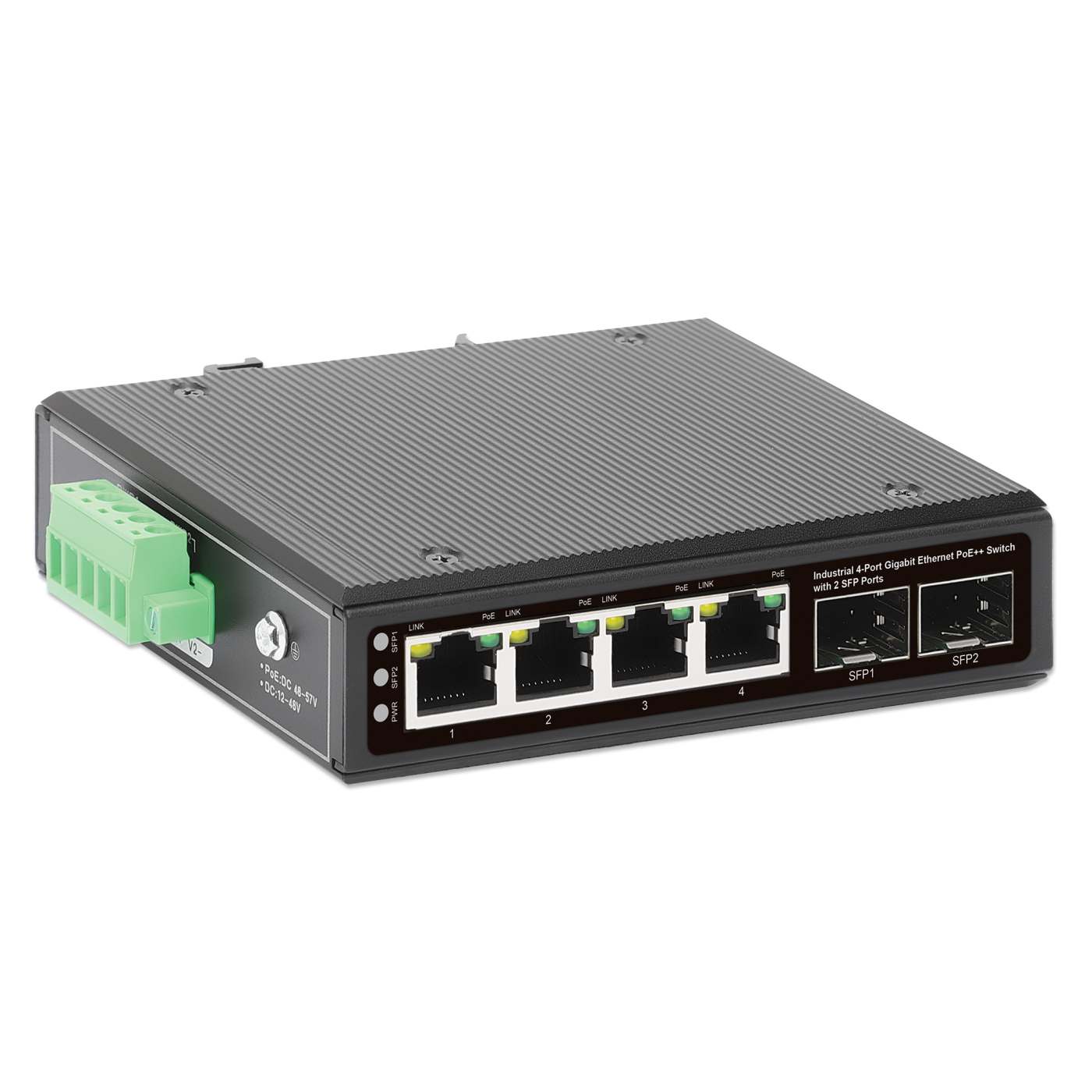 Industrial 4-Port GbE PoE++ Switch w/ 2 SFP Ports (508995) – IC ...