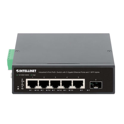 Industrial 6-Port PoE+ Switch with 5 Gigabit Ethernet Ports and 1 SFP Uplink Image 3