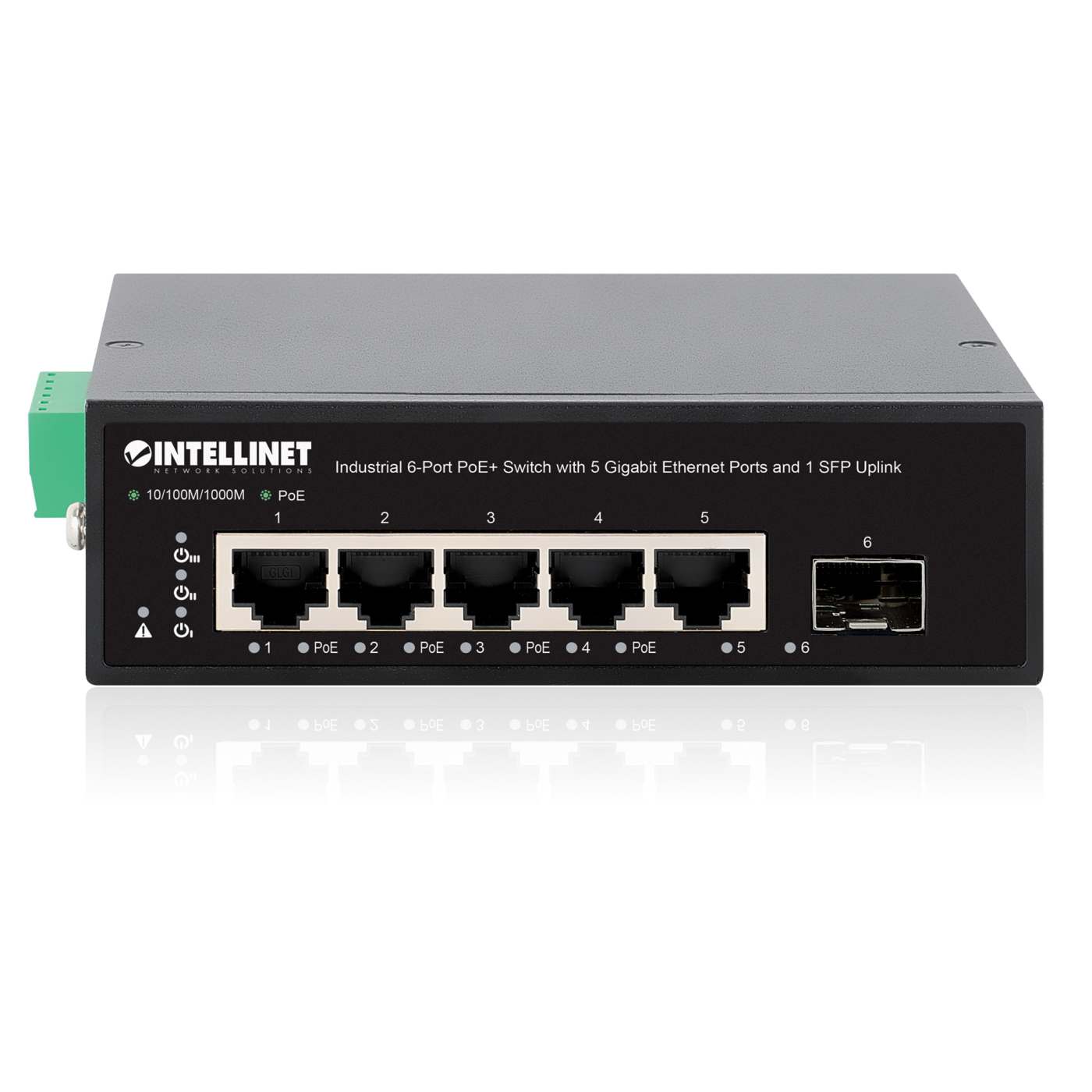 Industrial 6-Port PoE+ Switch with 5 Gigabit Ethernet Ports and 1 SFP Uplink Image 5