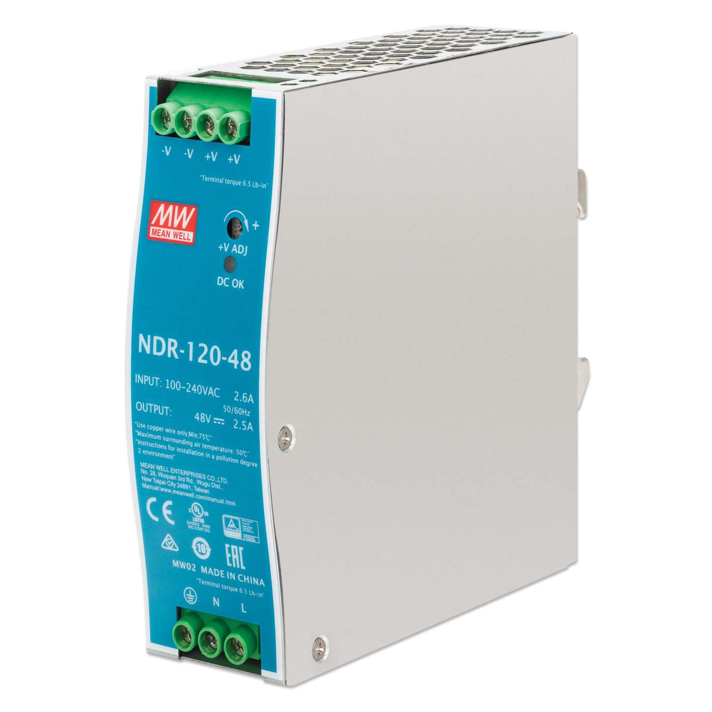 Industrial DIN-Rail Mount Power Supply Unit - 120W Image 1
