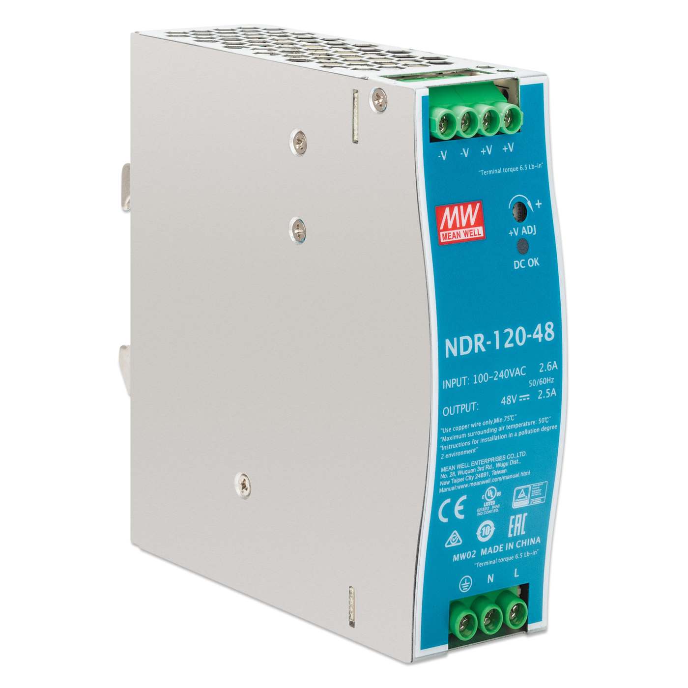 Industrial DIN-Rail Mount Power Supply Unit - 120W Image 2