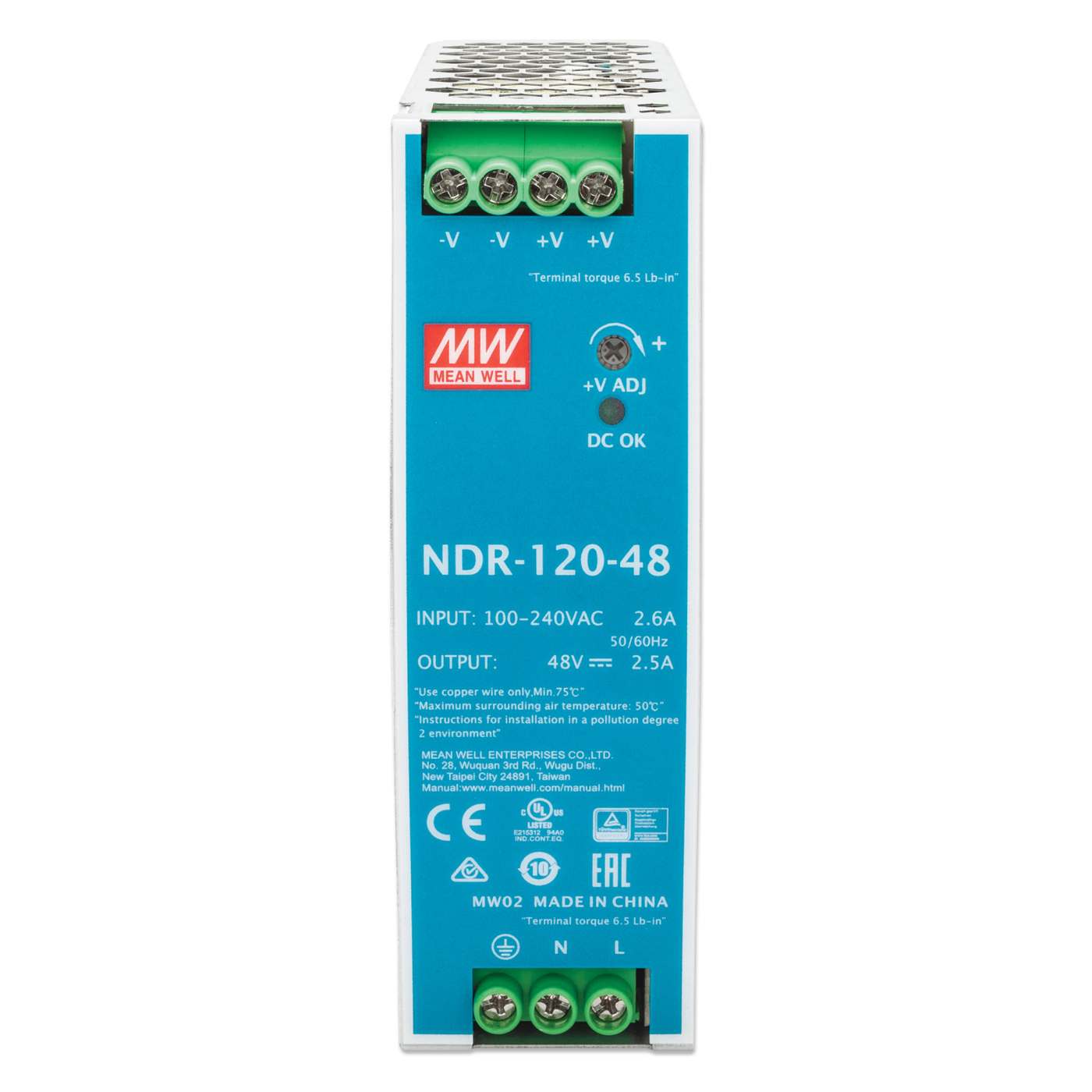 Industrial DIN-Rail Mount Power Supply Unit - 120W Image 3