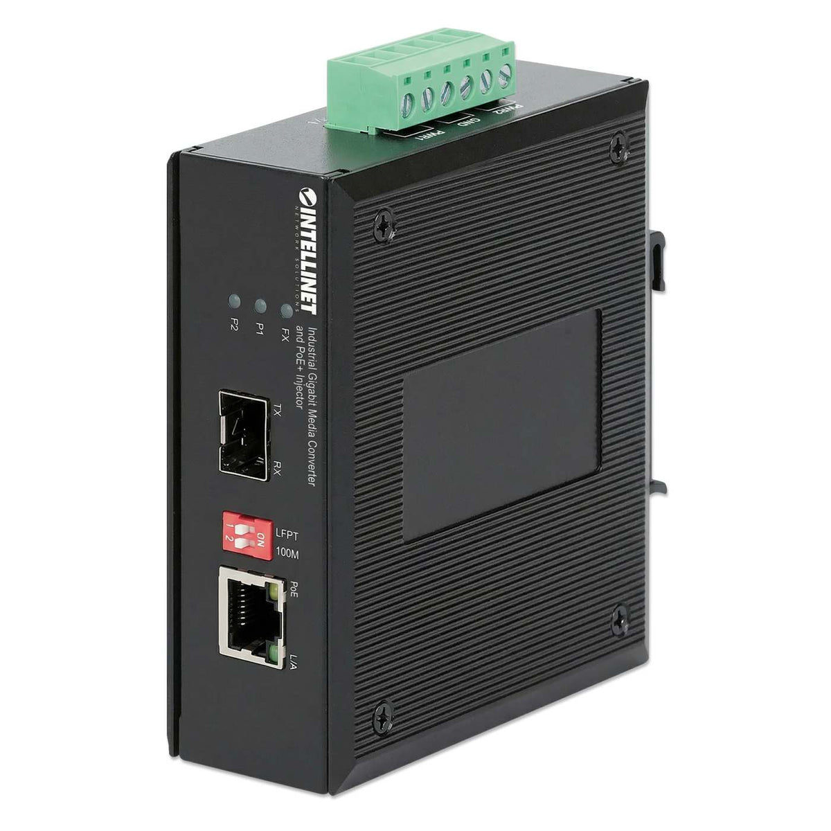 Industrial Gigabit Media Converter and PoE+ Injector 30W Image 1