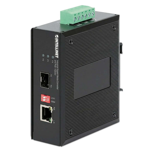 Industrial Gigabit Media Converter and PoE+ Injector 30W Image 1