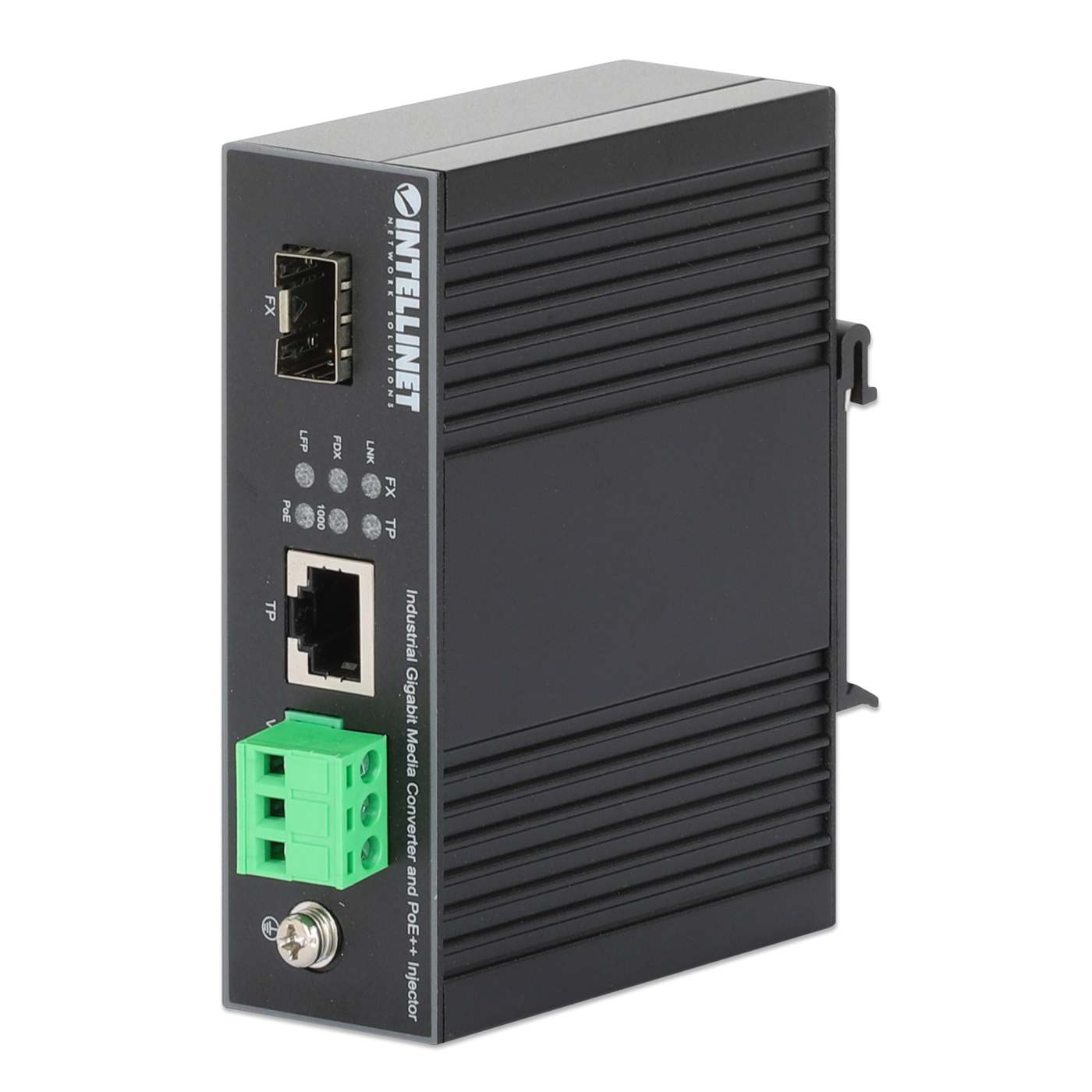 Industrial Gigabit Media Converter and PoE++ Injector 90W Image 1