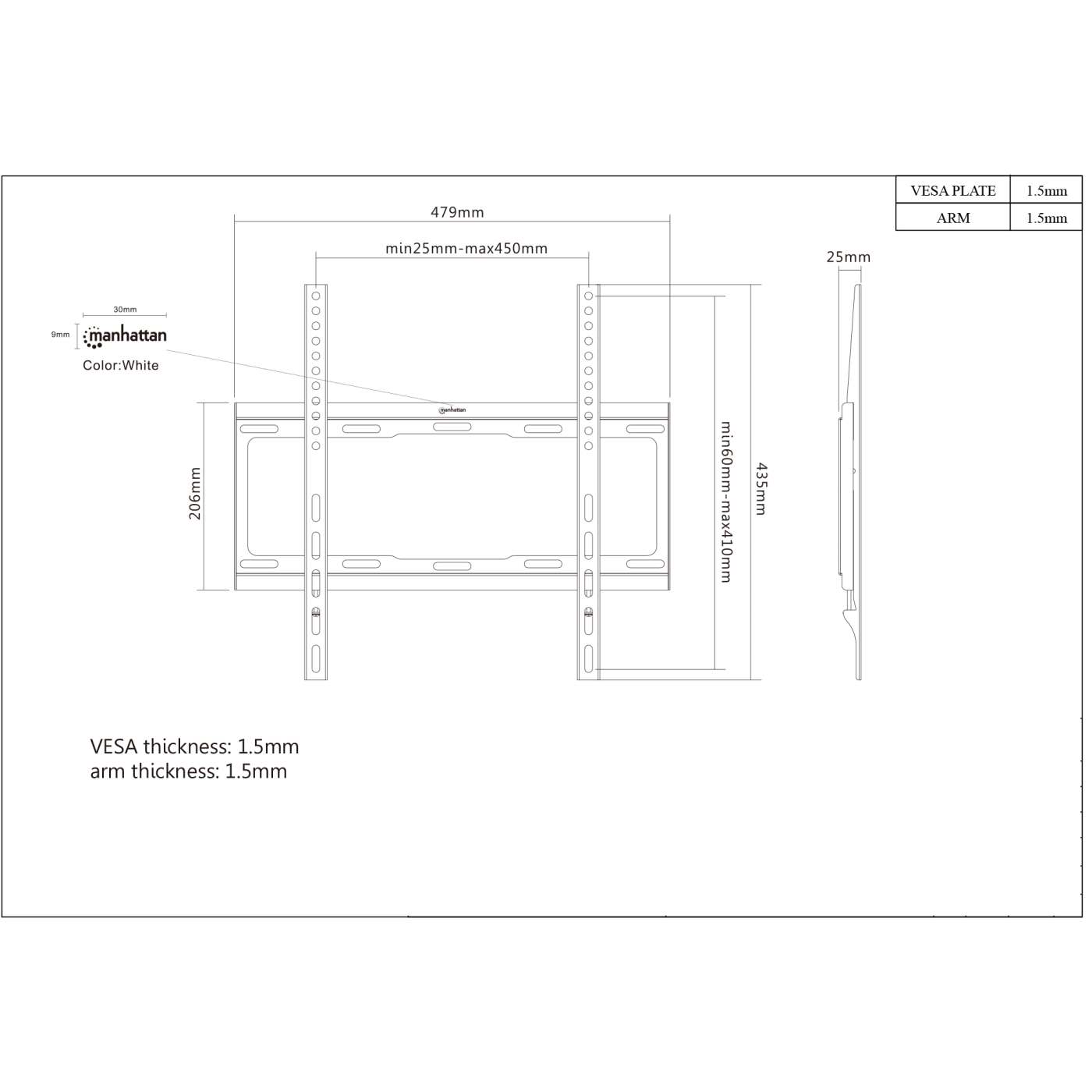 Low-Profile Fixed TV Wall Mount, for 32" to 55" Displays Image 6