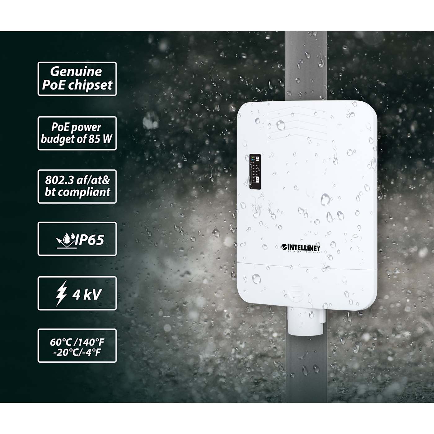 Outdoor 10-Port L2+ Smart Managed PoE+ Switch with 8 Gigabit Ethernet Ports and 2 SFP Uplinks Image 2