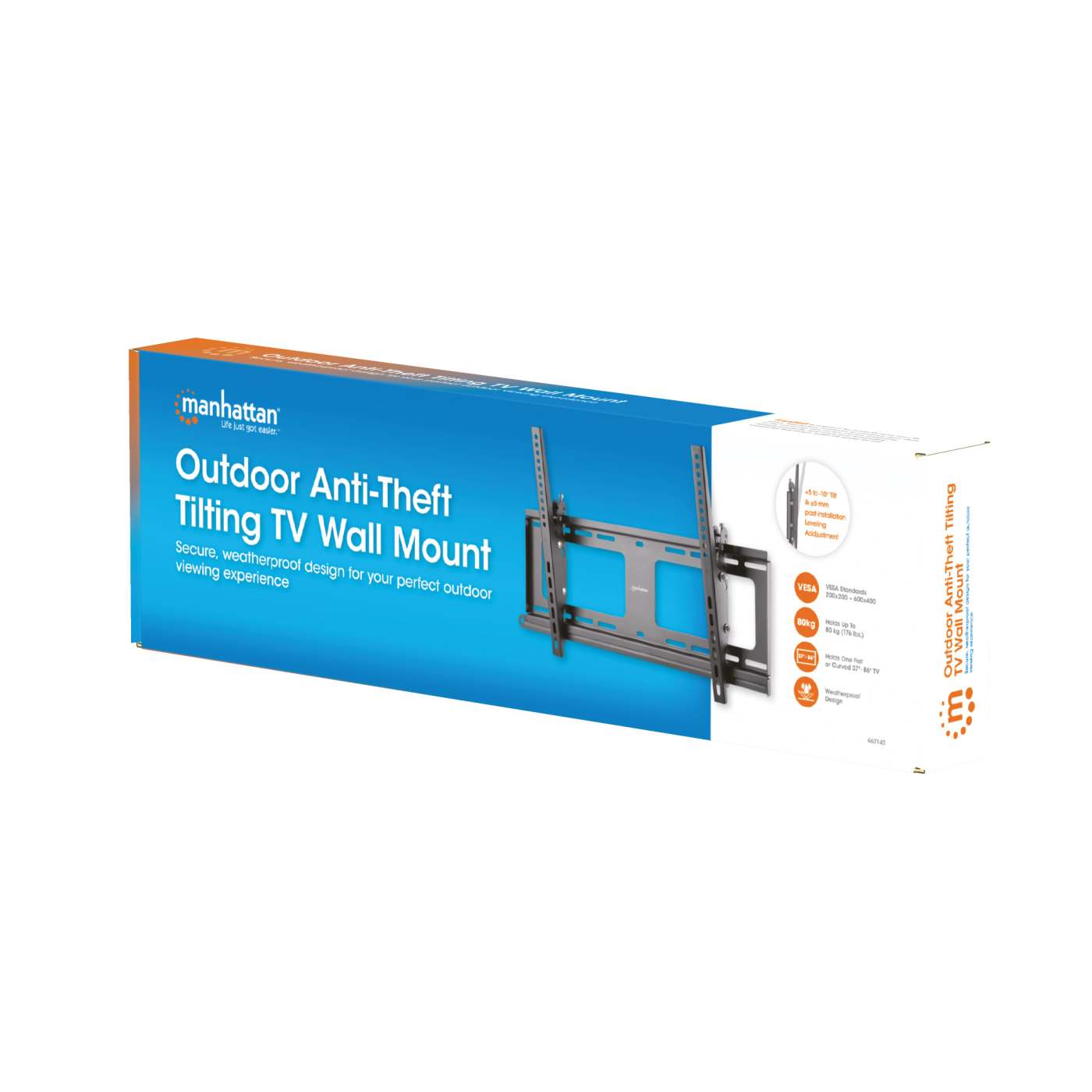 Outdoor Anti-Theft Tilting TV Wall Mount, for 37" to 86" Displays Packaging Image 2