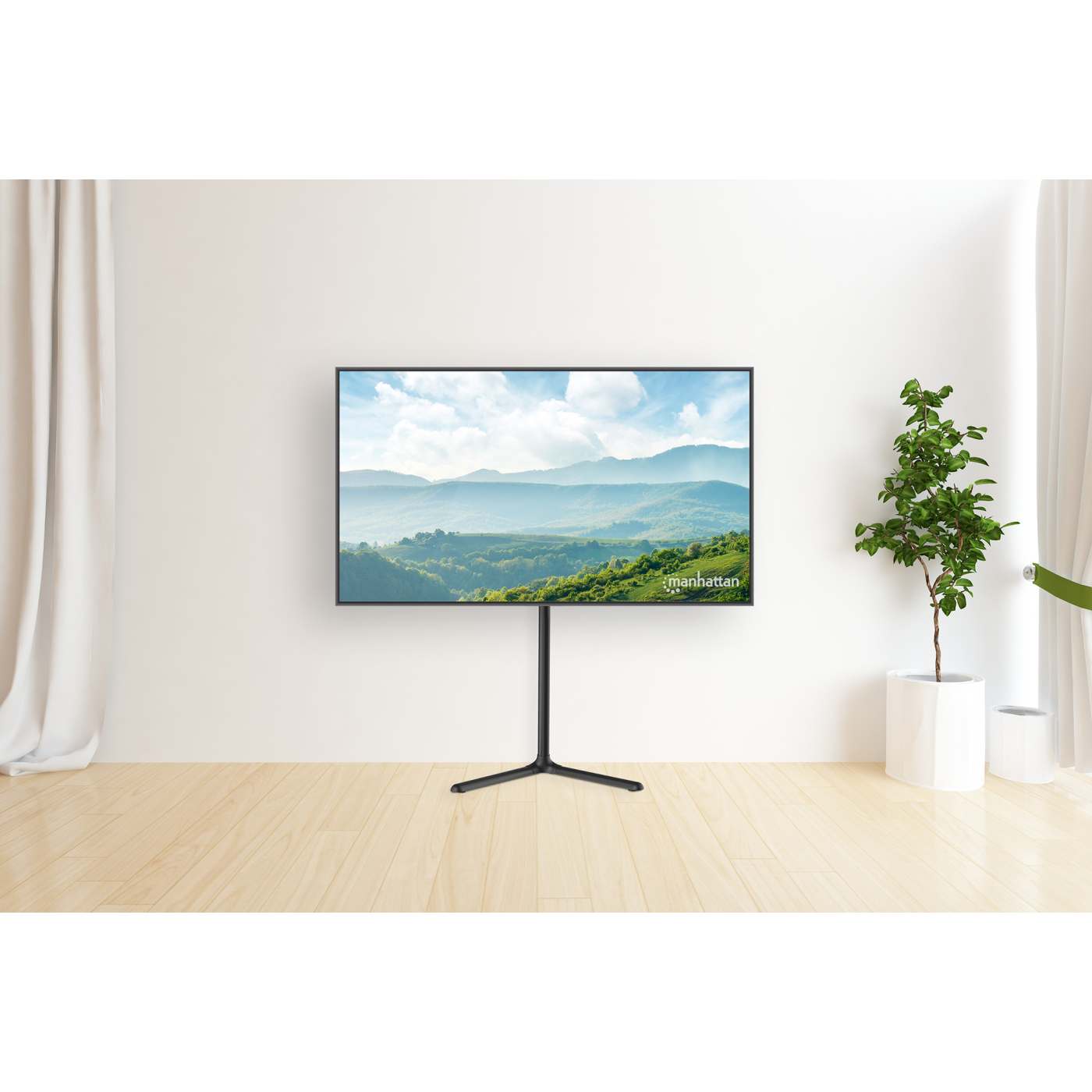 Portable Height-Adjustable Swivel TV Stand Image 3