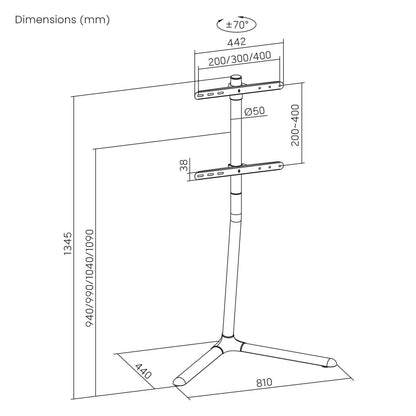 Portable Height-Adjustable Swivel TV Stand Image 12