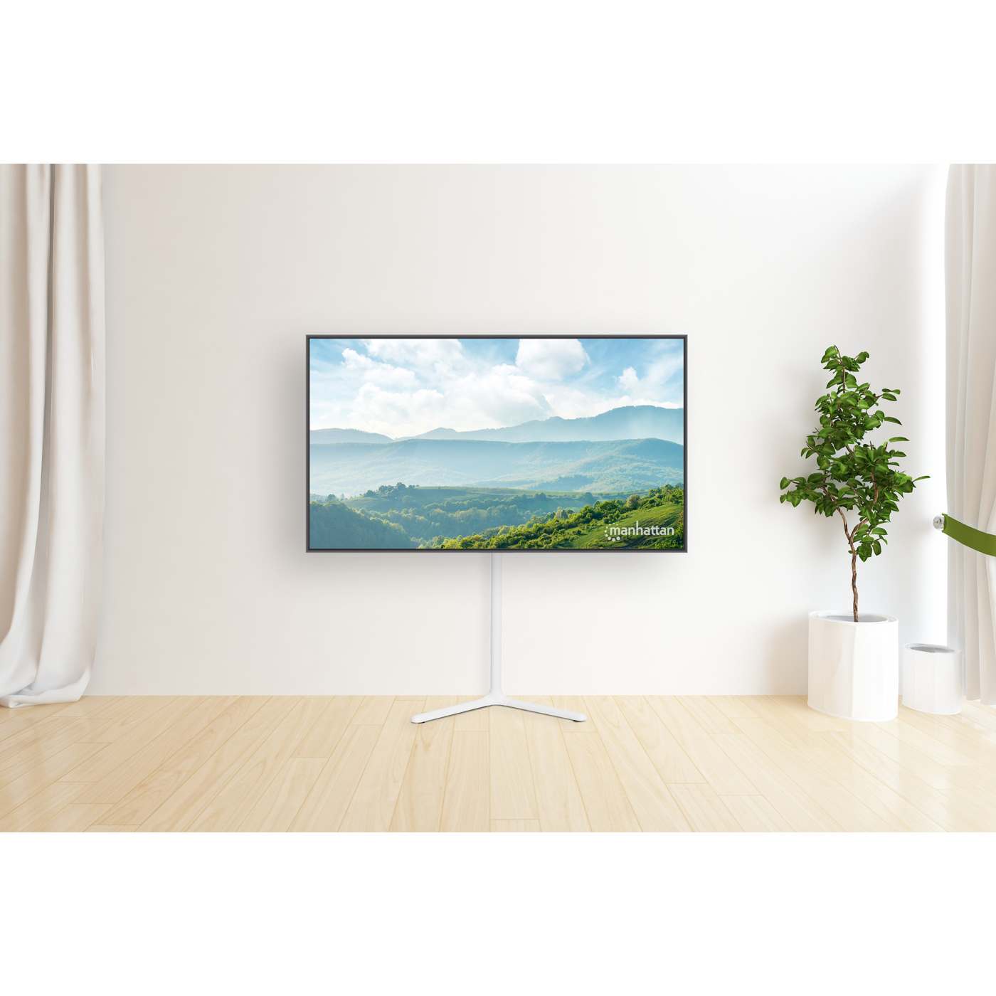 Portable Height-Adjustable Swivel TV Stand Image 3