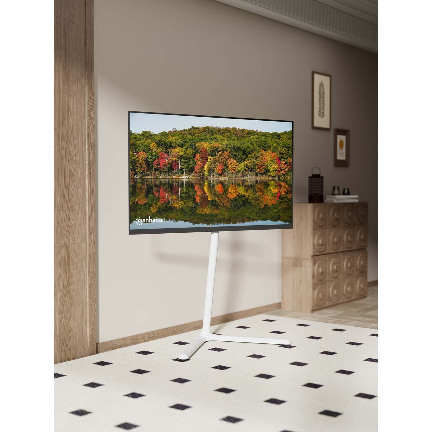 Portable Height-Adjustable Swivel TV Stand Image 5