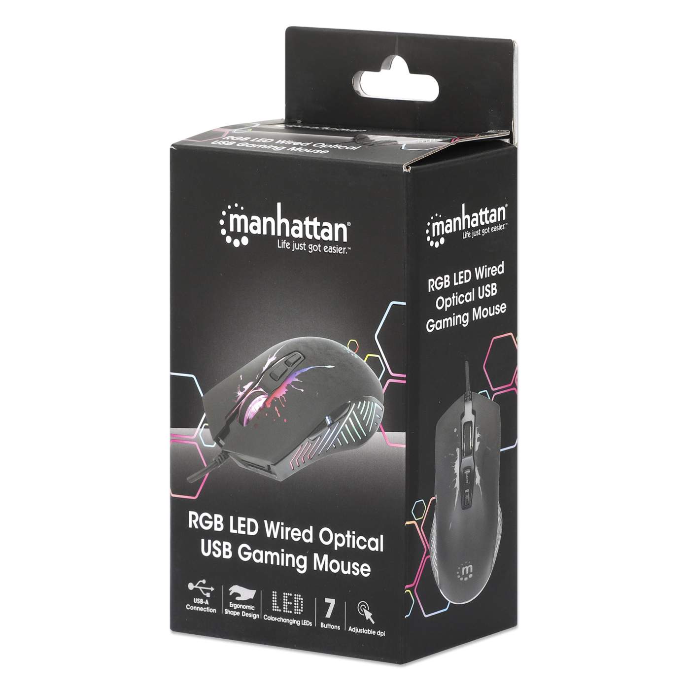 RGB LED Wired Optical USB Gaming Mouse Packaging Image 2