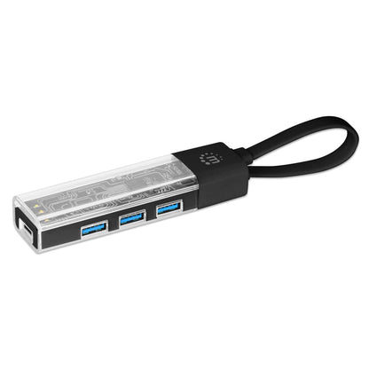 Transparent 4-Port USB 3.0 Type-C / Type-A Combo Hub Image 1