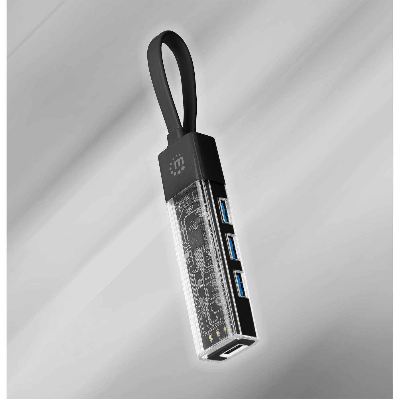 Transparent 4-Port USB 3.0 Type-C / Type-A Combo Hub Image 3
