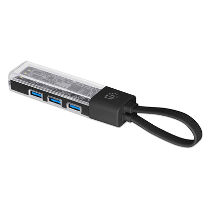 Transparent 4-Port USB 3.0 Type-C / Type-A Combo Hub Image 4